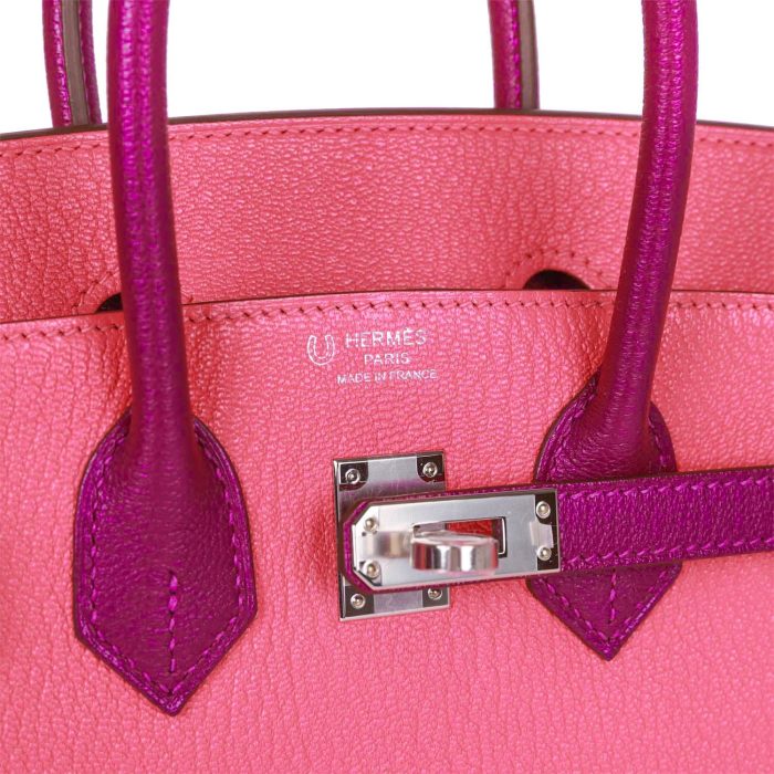 Handmade Bag HSOB(HSS) 25 Rose Lipstick and Anemone Chèvre Palladium Hardware - 图片 6