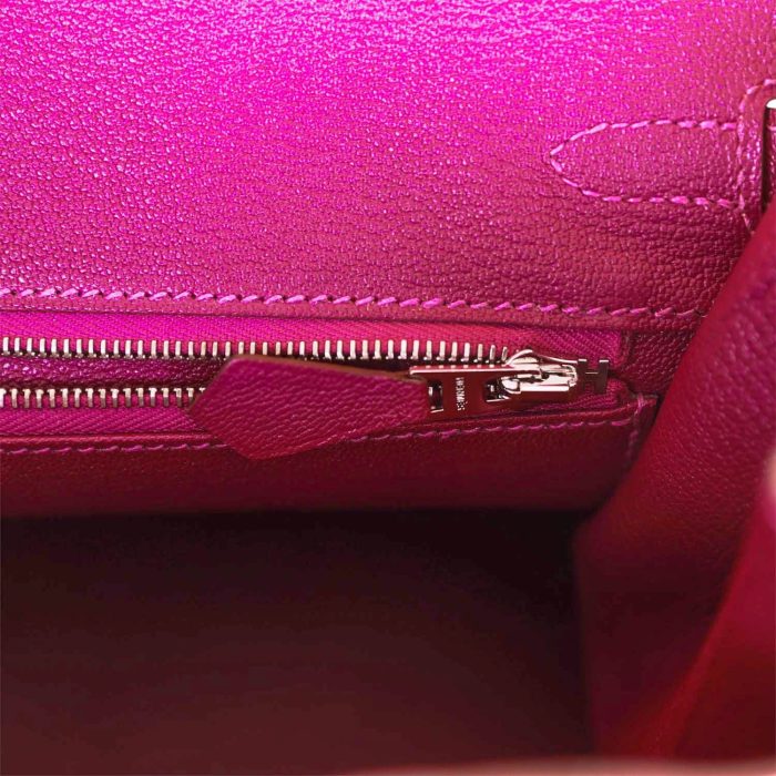 Handmade Bag HSOB(HSS) 25 Rose Lipstick and Anemone Chèvre Palladium Hardware - 图片 8