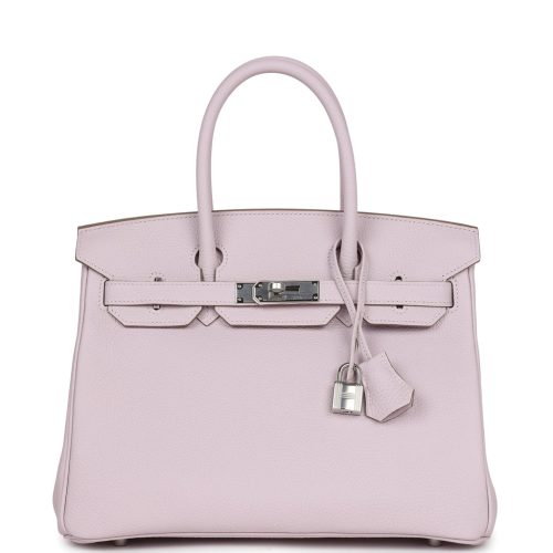 Handmade Bag HB 30 Mauve Pale Clemence Palladium Hardware