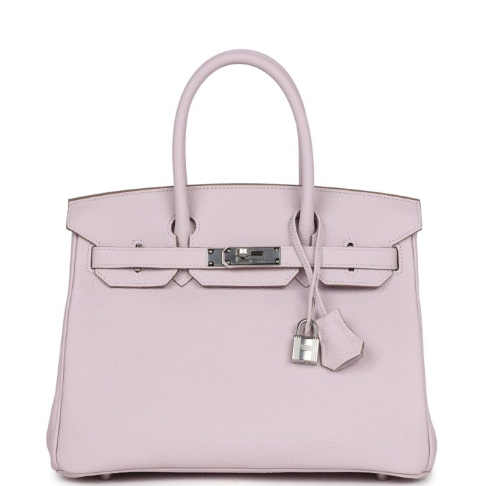 Handmade Bag HB 30 Mauve Pale Clemence Palladium Hardware