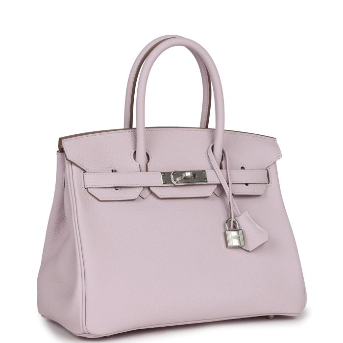 Handmade Bag HB 30 Mauve Pale Clemence Palladium Hardware - 图片 2