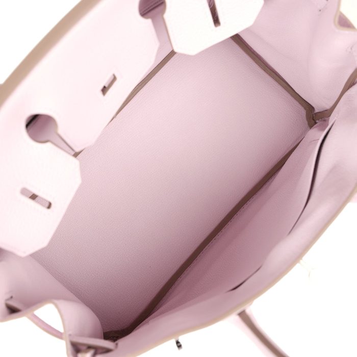 Handmade Bag HB 30 Mauve Pale Clemence Palladium Hardware - 图片 7