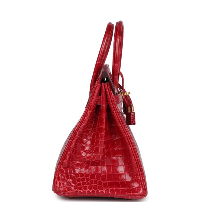 Handmade Bag HB 25 Braise Shiny Porosus Crocodile Gold Hardware：圖片 3