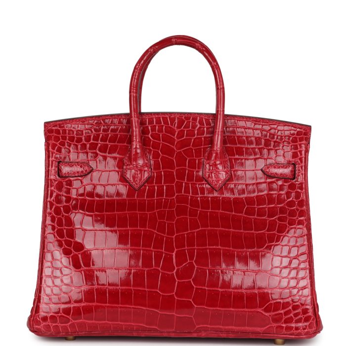 Handmade Bag HB 25 Braise Shiny Porosus Crocodile Gold Hardware：圖片 4