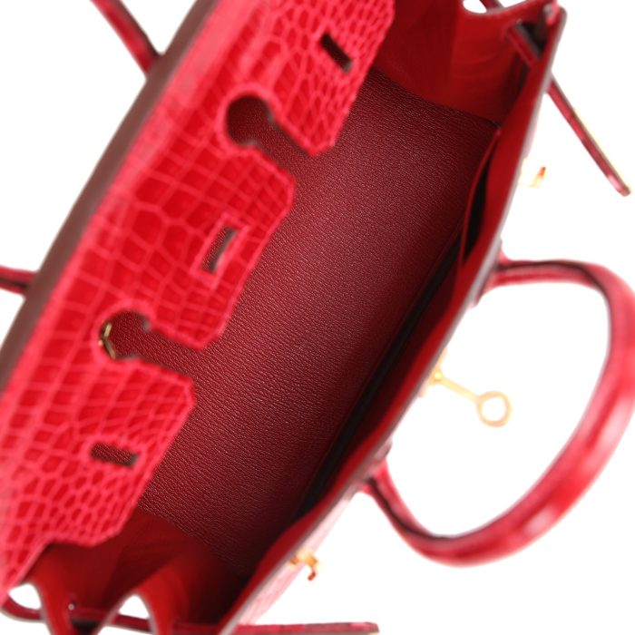 Handmade Bag HB 25 Braise Shiny Porosus Crocodile Gold Hardware：圖片 7