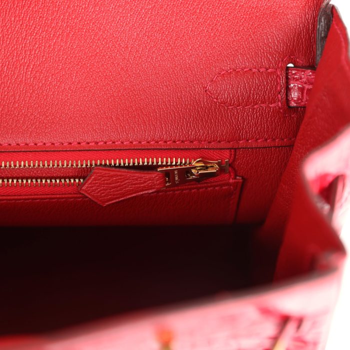 Handmade Bag HB 25 Braise Shiny Porosus Crocodile Gold Hardware：圖片 8