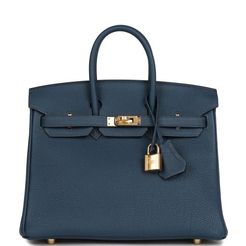 Handmade Bag HB 25 Bleu De Prusse Togo Gold Hardware