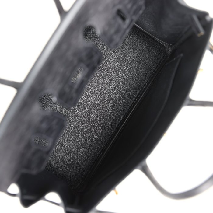 Handmade Bag HB 25 Black Ostrich Gold Hardware - 图片 7