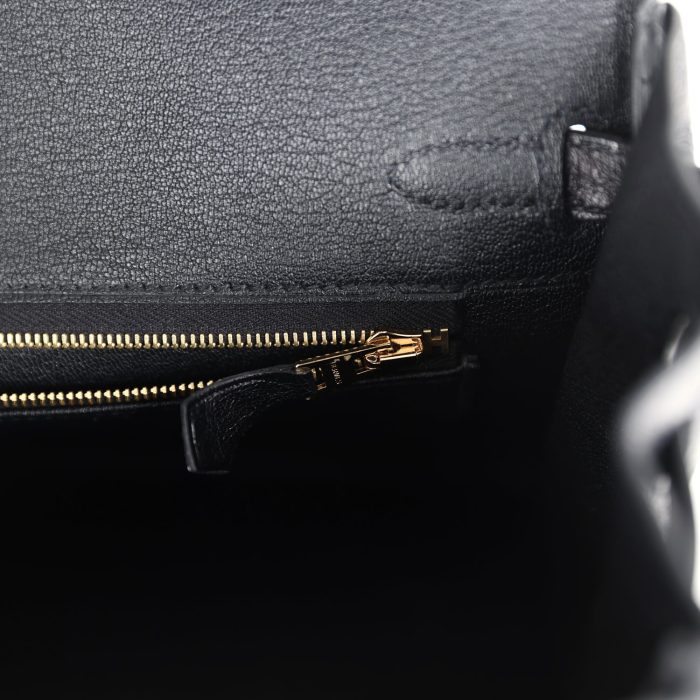 Handmade Bag HB 25 Black Ostrich Gold Hardware - 图片 8