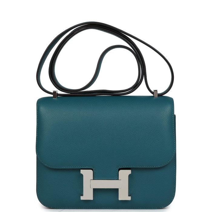 Handmade Bag HC 18 Vert Bosphore Evercolor Palladium Hardware