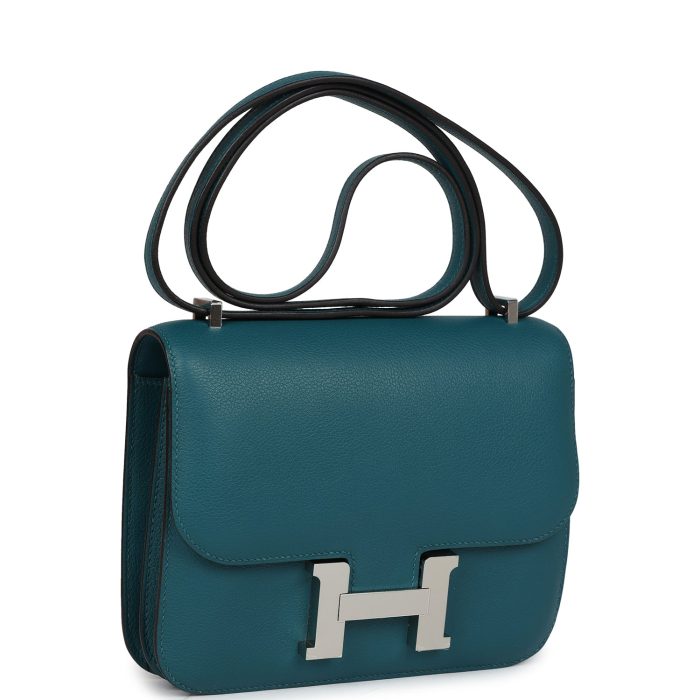 Handmade Bag HC 18 Vert Bosphore Evercolor Palladium Hardware - 图片 2