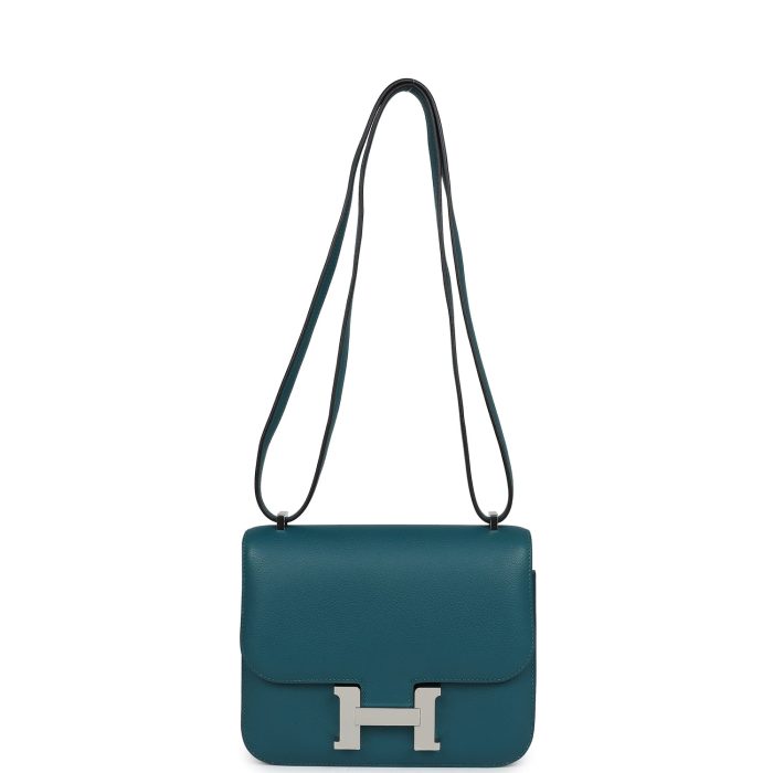 Handmade Bag HC 18 Vert Bosphore Evercolor Palladium Hardware - 图片 6