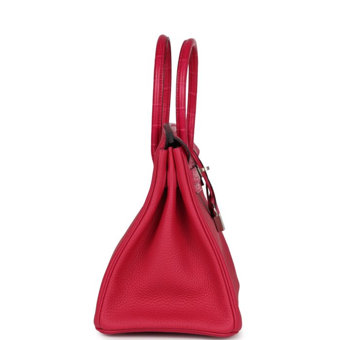 Handmade Bag HB 30 Framboise Matte Alligator Togo Touch Palladium Hardware - 图片 3