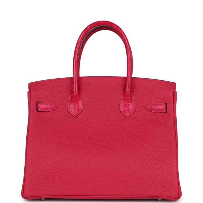 Handmade Bag HB 30 Framboise Matte Alligator Togo Touch Palladium Hardware - 图片 4