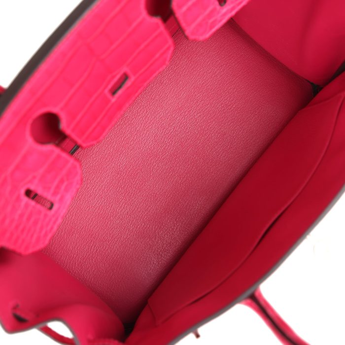 Handmade Bag HB 30 Framboise Matte Alligator Togo Touch Palladium Hardware - 图片 7