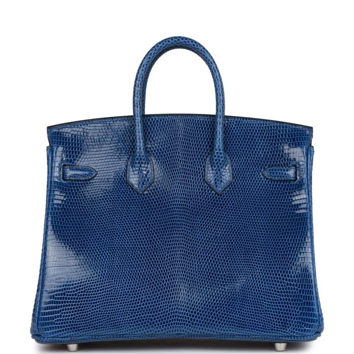 Handmade Bag HB 25 Bleu Saphir Lizard Palladium Hardware - 图片 4