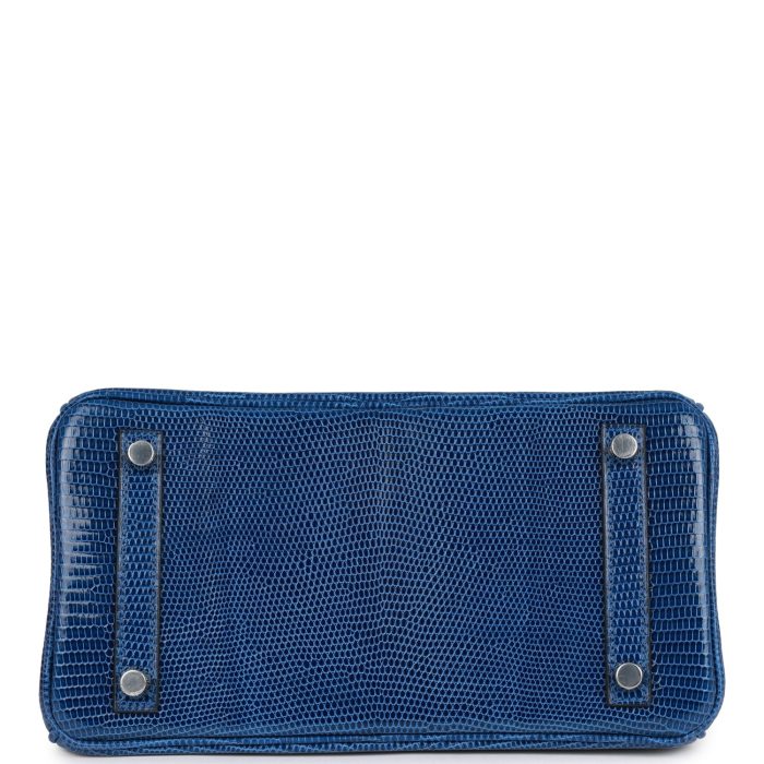 Handmade Bag HB 25 Bleu Saphir Lizard Palladium Hardware - 图片 5