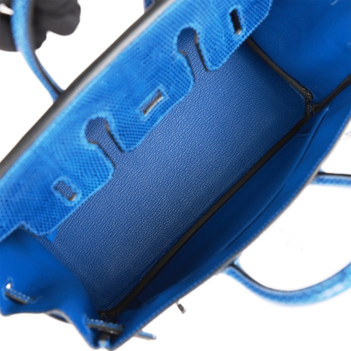Handmade Bag HB 25 Bleu Saphir Lizard Palladium Hardware - 图片 7
