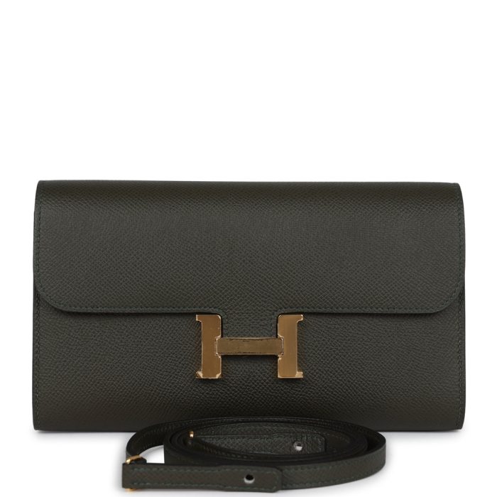 Handmade Bag HC Wallet To Go Vert De Gris Epsom Gold Hardware