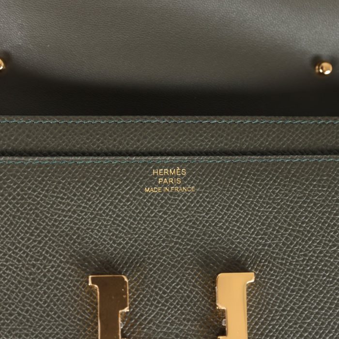 Handmade Bag HC Wallet To Go Vert De Gris Epsom Gold Hardware - 图片 6