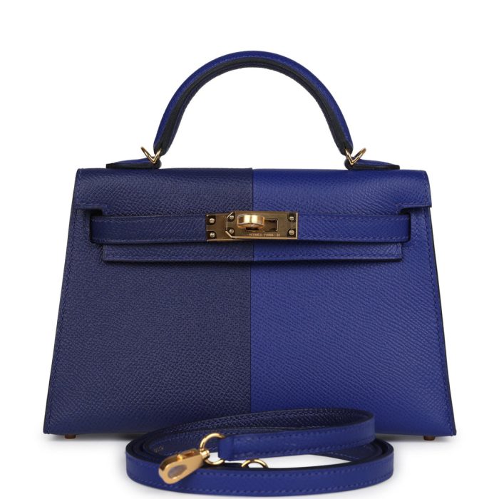 Handmade HKS 20 Bleu Electric and Bleu Encre Epsom Gold Hardware