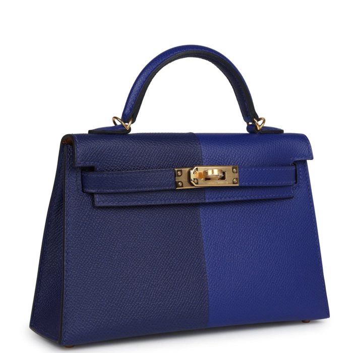 Handmade HKS 20 Bleu Electric and Bleu Encre Epsom Gold Hardware - 图片 2