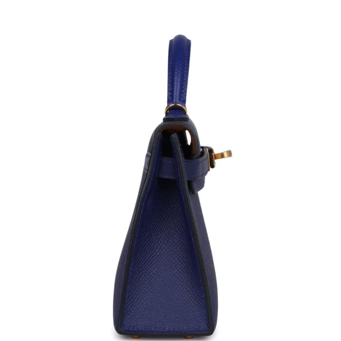 Handmade HKS 20 Bleu Electric and Bleu Encre Epsom Gold Hardware - 图片 3