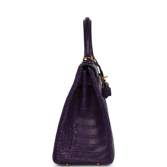 Handmade HKR 28 Amethyst Matte Alligator Gold Hardware - 图片 4