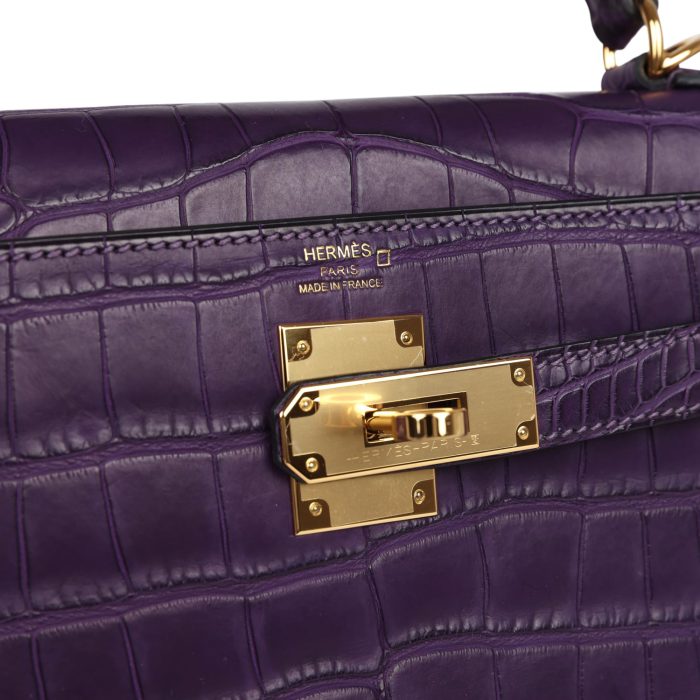 Handmade HKR 28 Amethyst Matte Alligator Gold Hardware - 图片 7