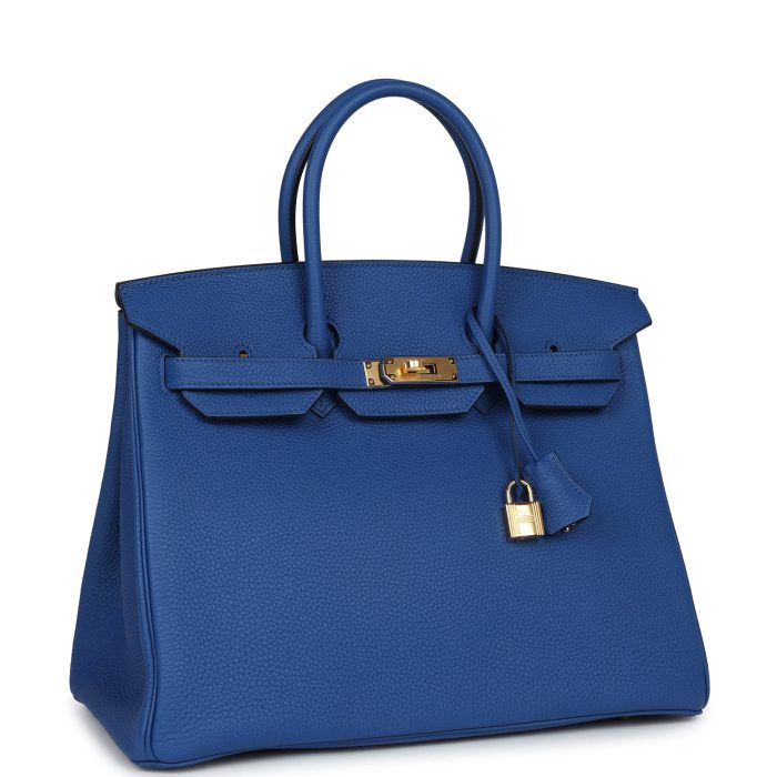 Handmade Bag HB 35 Bleu France Togo Gold Hardware - 图片 2