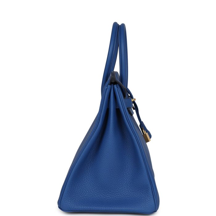 Handmade Bag HB 35 Bleu France Togo Gold Hardware - 图片 3