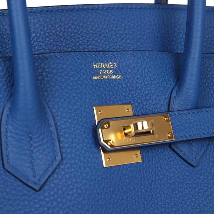 Handmade Bag HB 35 Bleu France Togo Gold Hardware - 图片 6