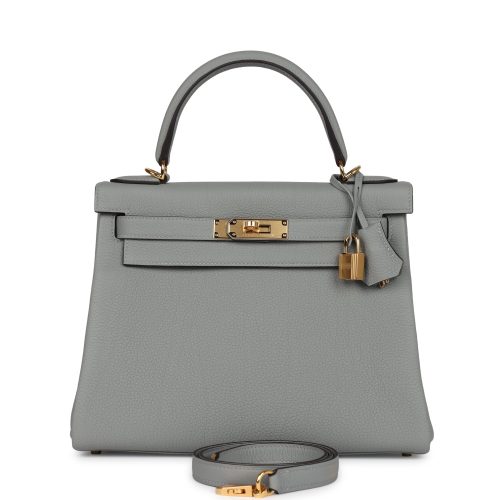 Handmade HKR 28 Gris Mouette Togo Gold Hardware