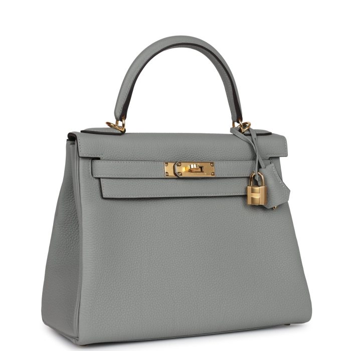 Handmade HKR 28 Gris Mouette Togo Gold Hardware - 图片 2