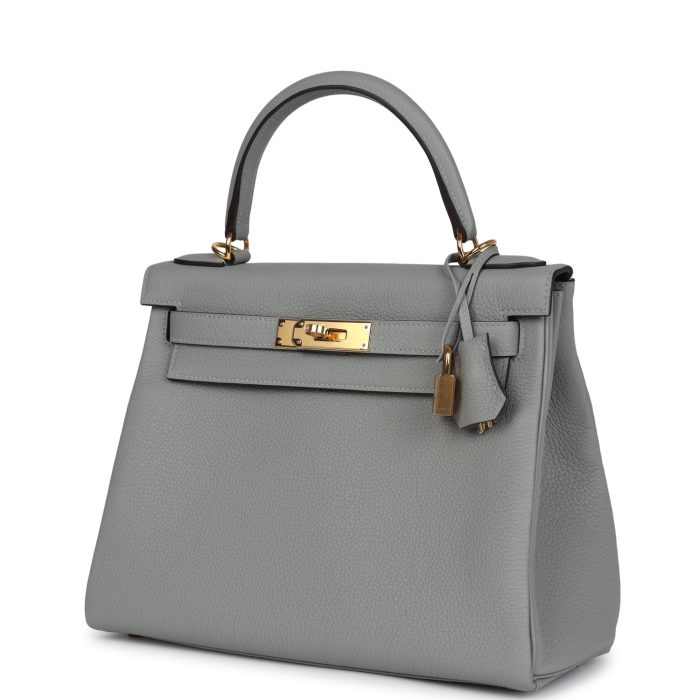 Handmade HKR 28 Gris Mouette Togo Gold Hardware - 图片 3