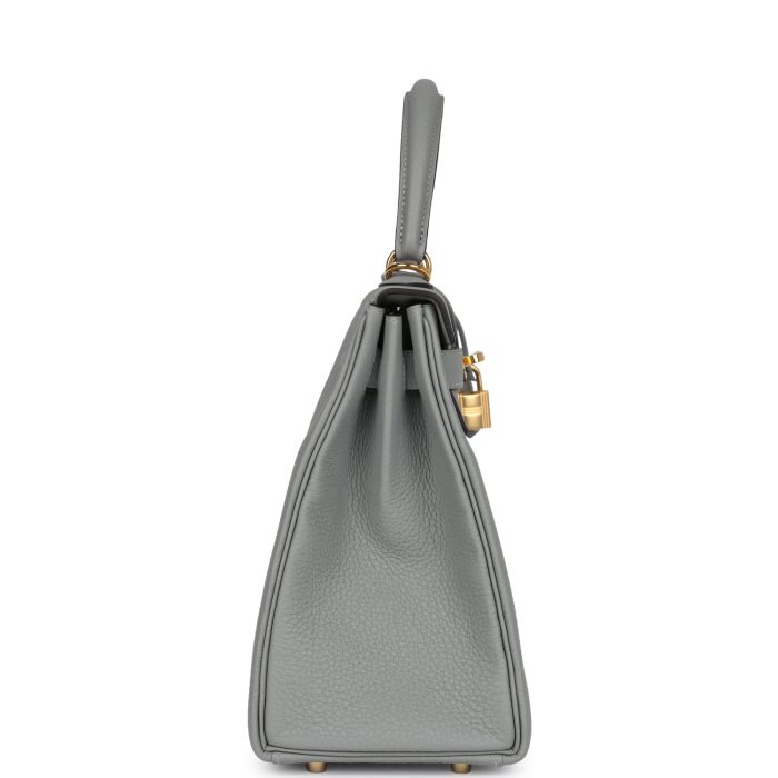 Handmade HKR 28 Gris Mouette Togo Gold Hardware - 图片 4