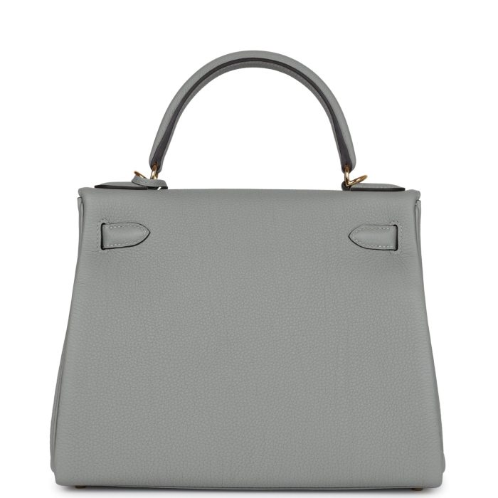 Handmade HKR 28 Gris Mouette Togo Gold Hardware - 图片 5