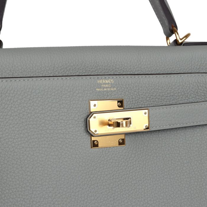 Handmade HKR 28 Gris Mouette Togo Gold Hardware - 图片 7