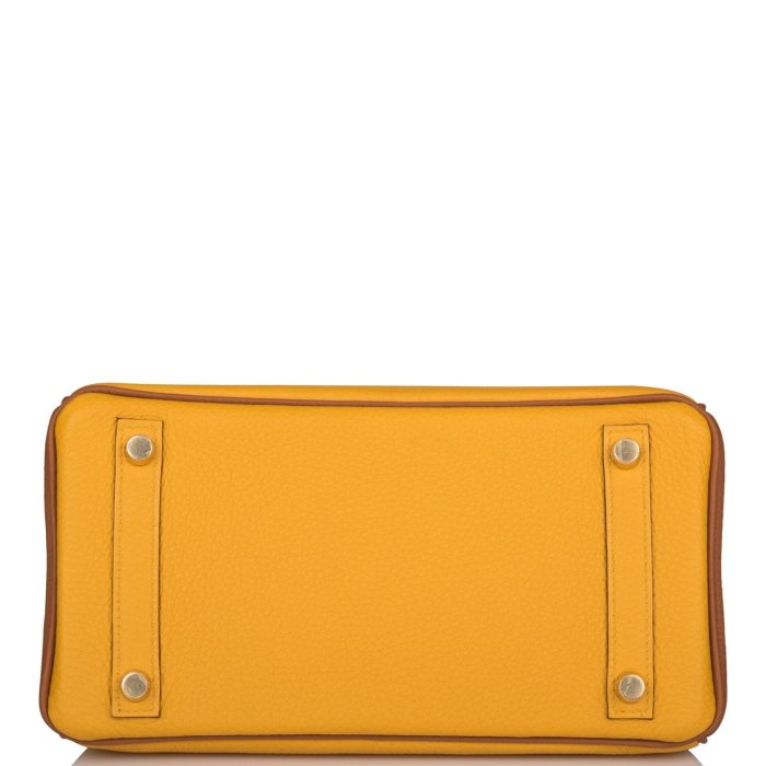Handmade Bag HSOB(HSS) 25 Jaune Ambre and Gold Togo Permabrass Hardware - 图片 5