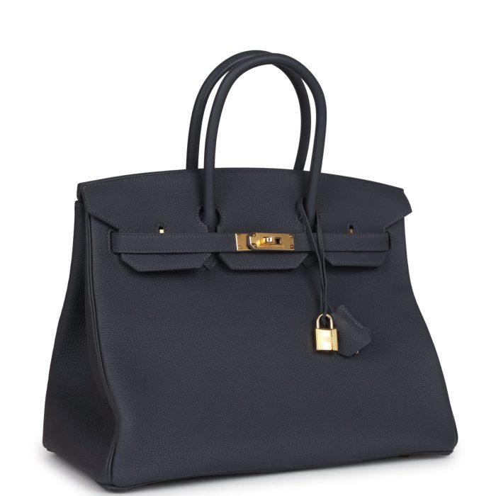 Handmade Bag HB 35 Ardoise Togo Gold Hardware - 图片 2