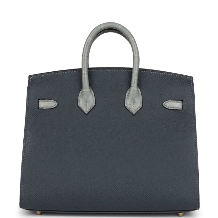 Handmade Bag HNSFB 20 Gris Misty Matte Alligator Permabrass Hardware - 图片 4