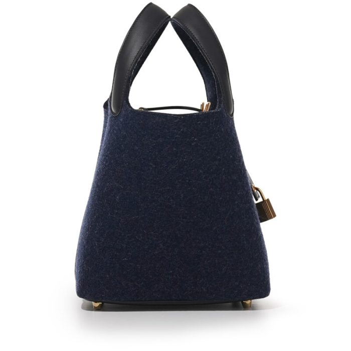 Handmade HPL 18 Bleu Nuit Feutre Wool and Black Swift Gold Hardware - 图片 2