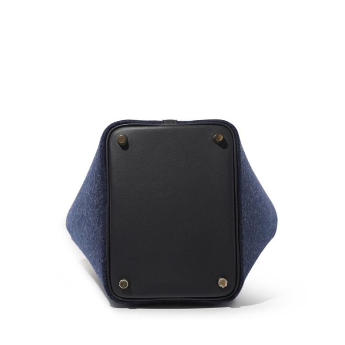 Handmade HPL 18 Bleu Nuit Feutre Wool and Black Swift Gold Hardware - 图片 5