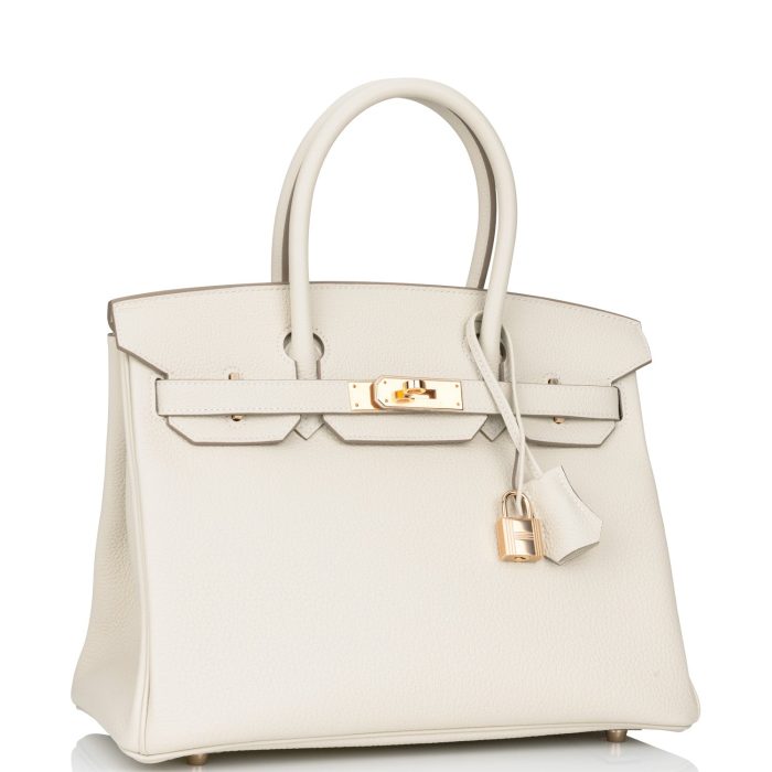 Handmade Bag HB 30 Craie Togo Rose Gold Hardware - 图片 2