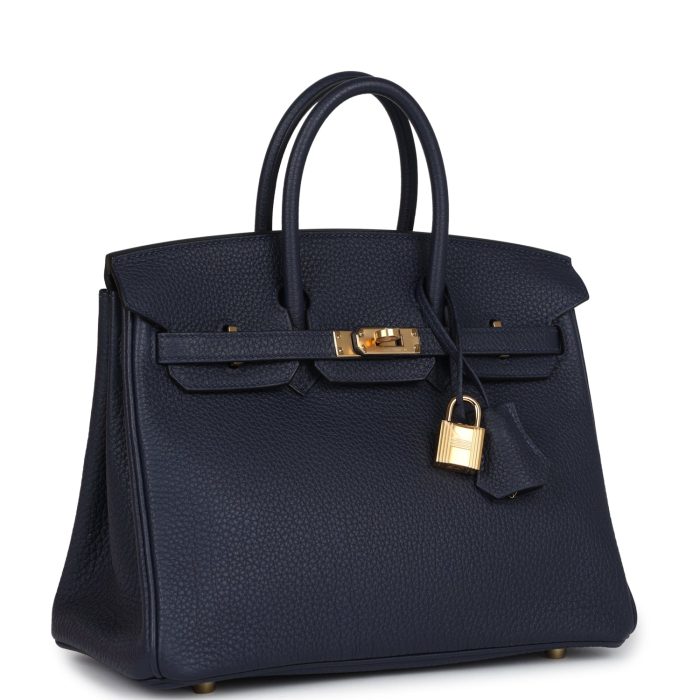 Handmade Bag HB 25 Bleu Nuit Togo Gold Hardware - 图片 2
