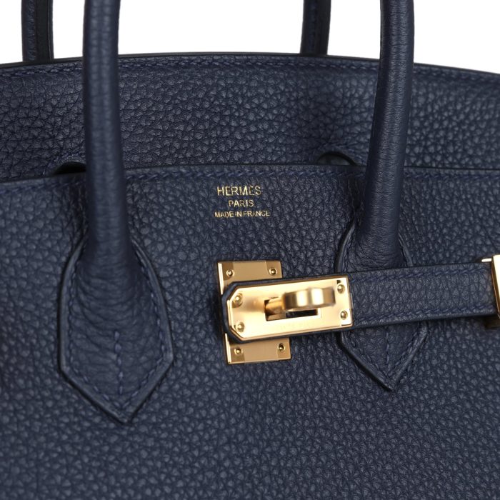Handmade Bag HB 25 Bleu Nuit Togo Gold Hardware - 图片 6