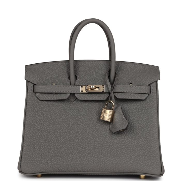 Handmade Bag HB 25 Gris Meyer Togo Permabrass Hardware