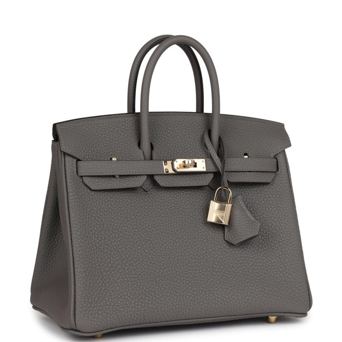 Handmade Bag HB 25 Gris Meyer Togo Permabrass Hardware - 图片 2
