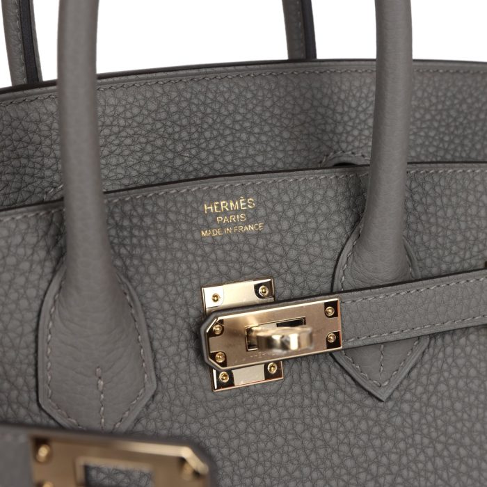 Handmade Bag HB 25 Gris Meyer Togo Permabrass Hardware - 图片 6