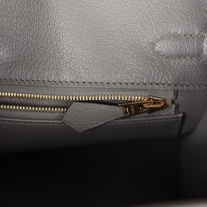 Handmade Bag HB 25 Gris Meyer Togo Permabrass Hardware - 图片 8